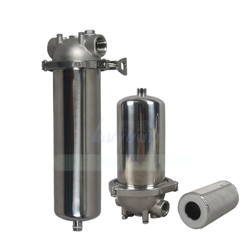 SS304 316L material 2.5/5/10/20 inch stainless steel water filter housing with SS powder 5 micron cartridge filter 50 microns