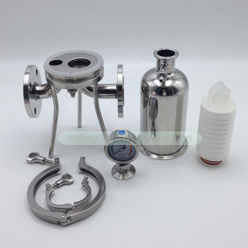 5 10 inch 226 adaptor stainless steel 316L housing sanitary in-line filter housing cartridge with SS standing legs
