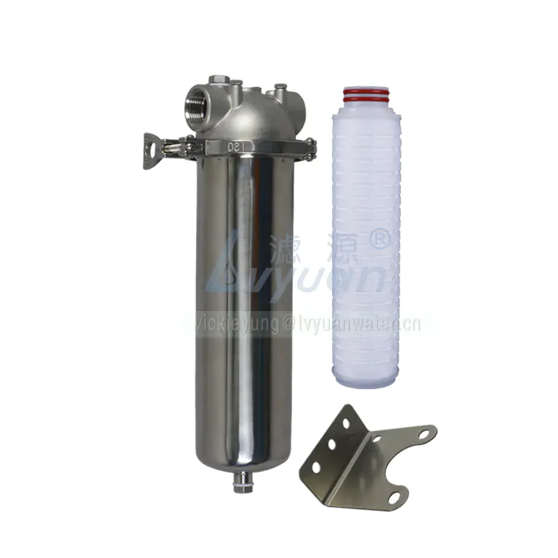 Micro single water filtration system SS316 10 inch cartridge water filter housing for wall mounted/pipeline filtration