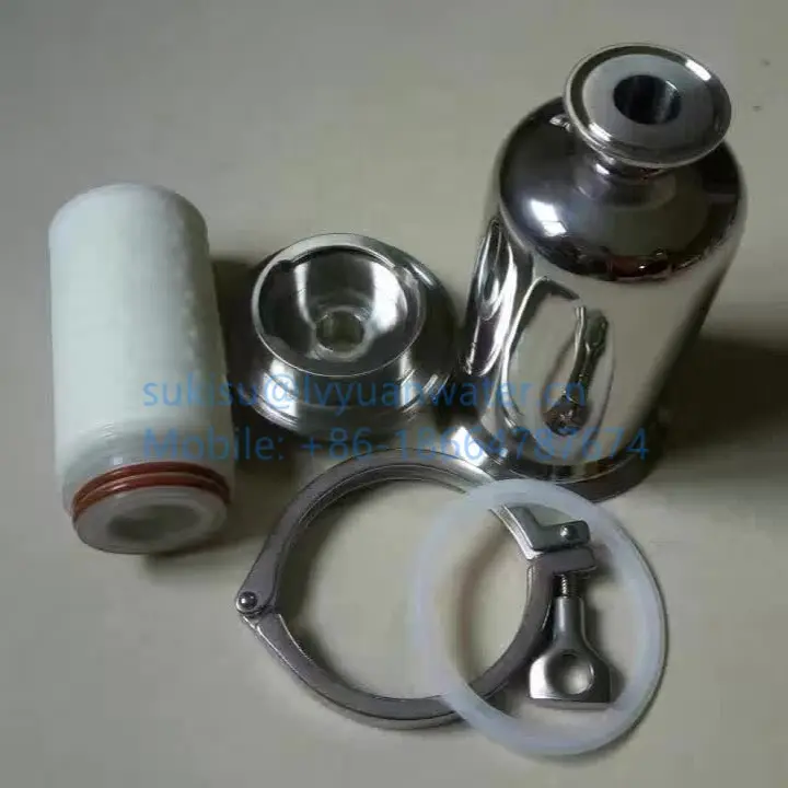 20 10 5 2.5 inch Tri Clamp Stainless Steel Air Filter Housing Vessel with PTFE pleated cartridge