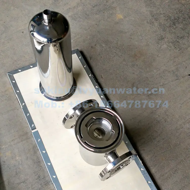 High pressure Industrial 0.1/0.2 micron stainless Steel Sterile Compressed Pipeline Air Filter with housing tank