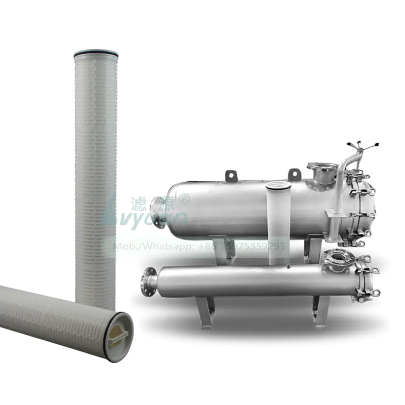 High flow capacity jumbo 40/60 inch cartridge seawater filter housing with big diameter 6.5" pleated water filter cartridge