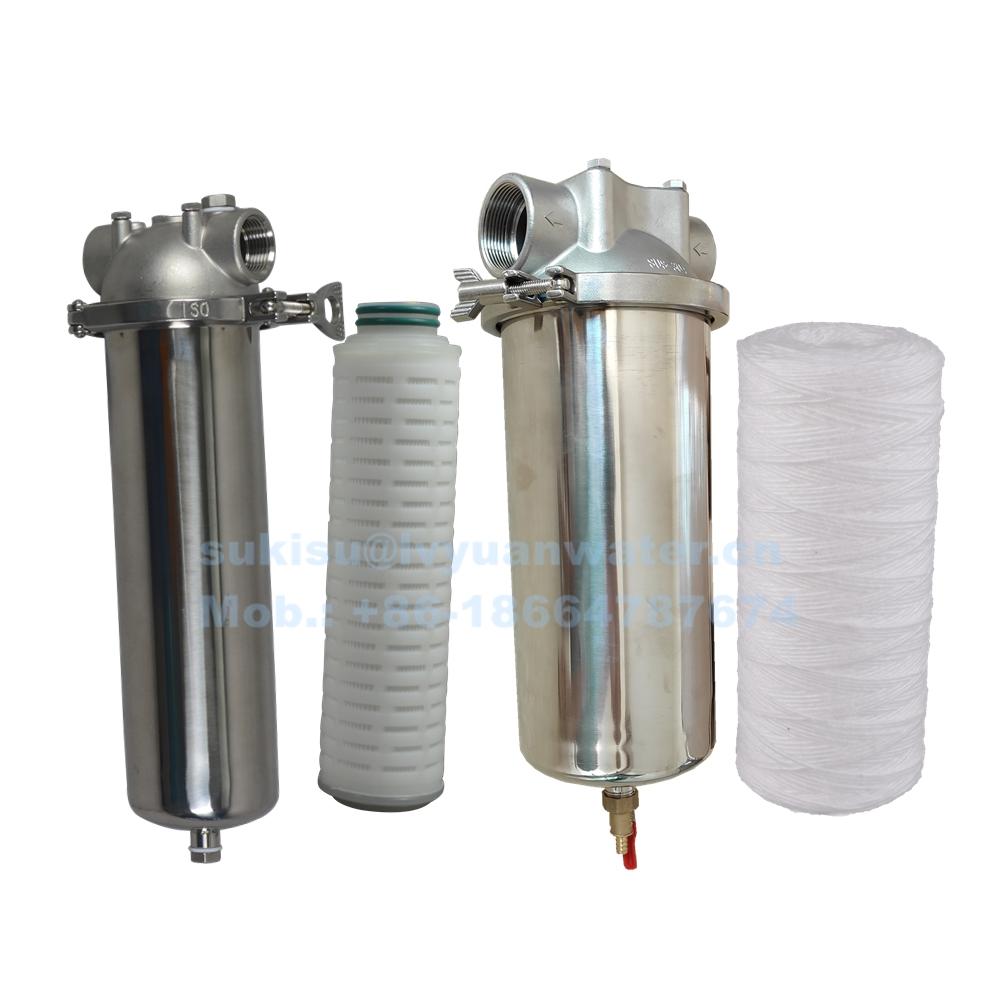 SS 316L 304 Stainless Steel Single Cartridge filter housing 10 20 30 inch for liquid water treatment