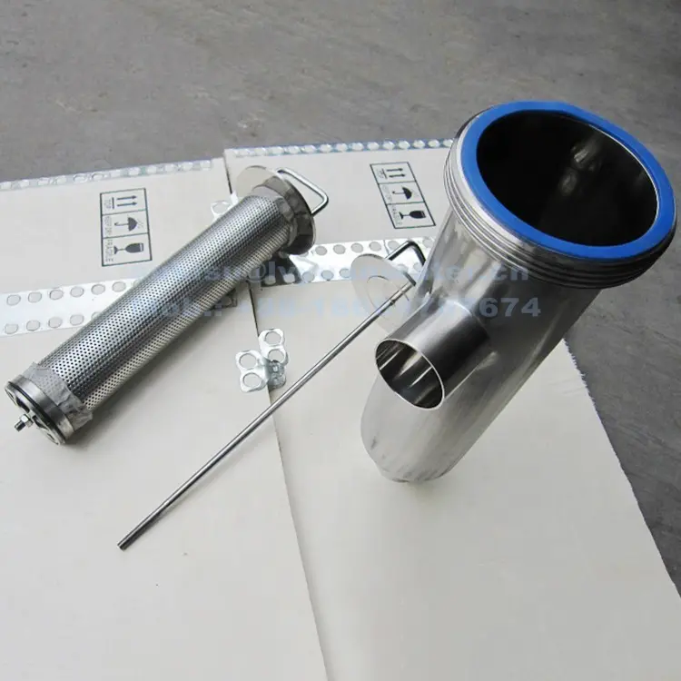 Customized Dual Single Stainless Steel L Type Pipe Tube inline Tri-clamp water filter Strainer with housing ss wire mesh