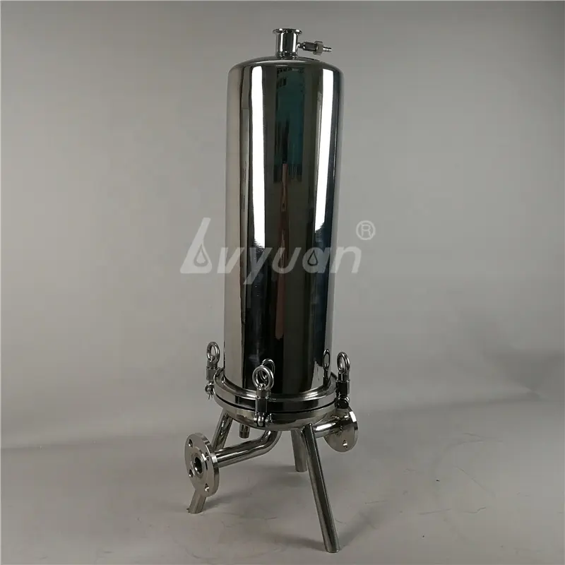 SS316 SS304 Sanitary Stainless steel cartridge filter housing with pressure gauge