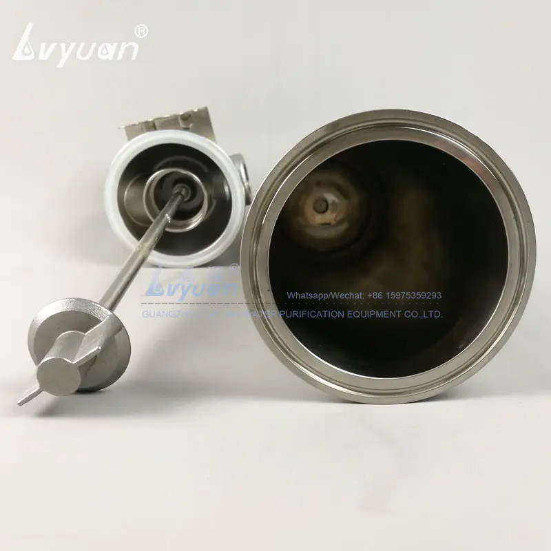 Wall mounted SS single 304 316L stainless steel security filter code 10 inch filter housing with housing clamp