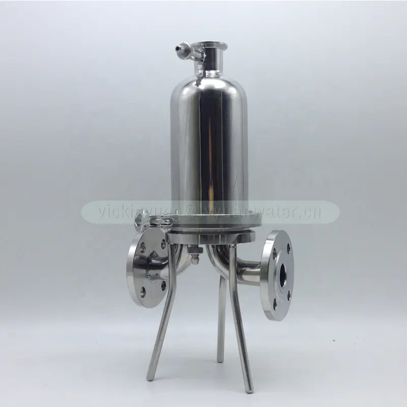 Pharmaceutical sanitary 316L stainless steel flange 10 20 inch cartridge filter housing with 0.2 PES PTFE pleated filter element