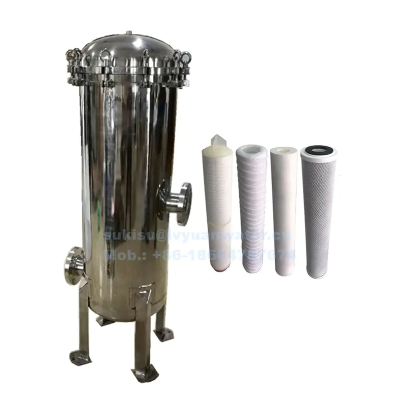 Stainless Steel 316L 304 multi cartridge filter vessel for PP Activated Carbon Commercial Industrial water liquid filtration