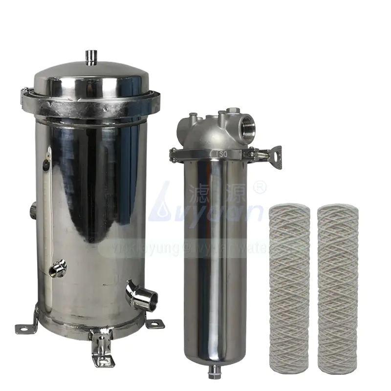 Stainless steel 10 20 inch security precision filter water treatment filter housing with cotton sediment cartridge filter