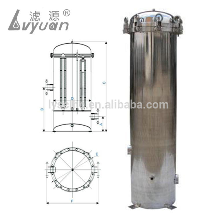 Stainless Steel Cartridge filter housing in Water Treatment Micro filter for RO plant