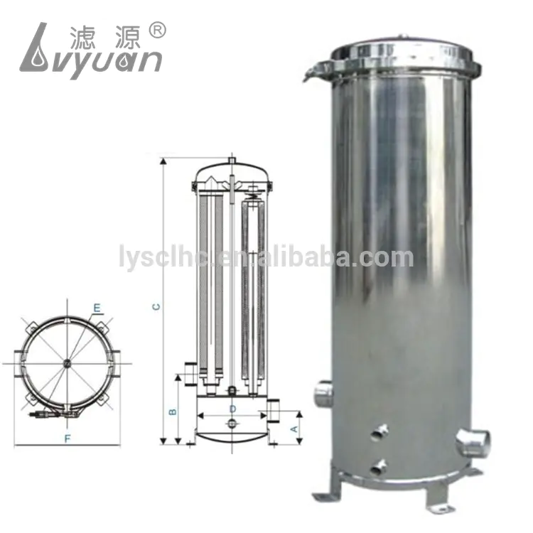 China supply Food chemical Industrial SS304 Security Filters Housing Liquid PP Cartridge Filter