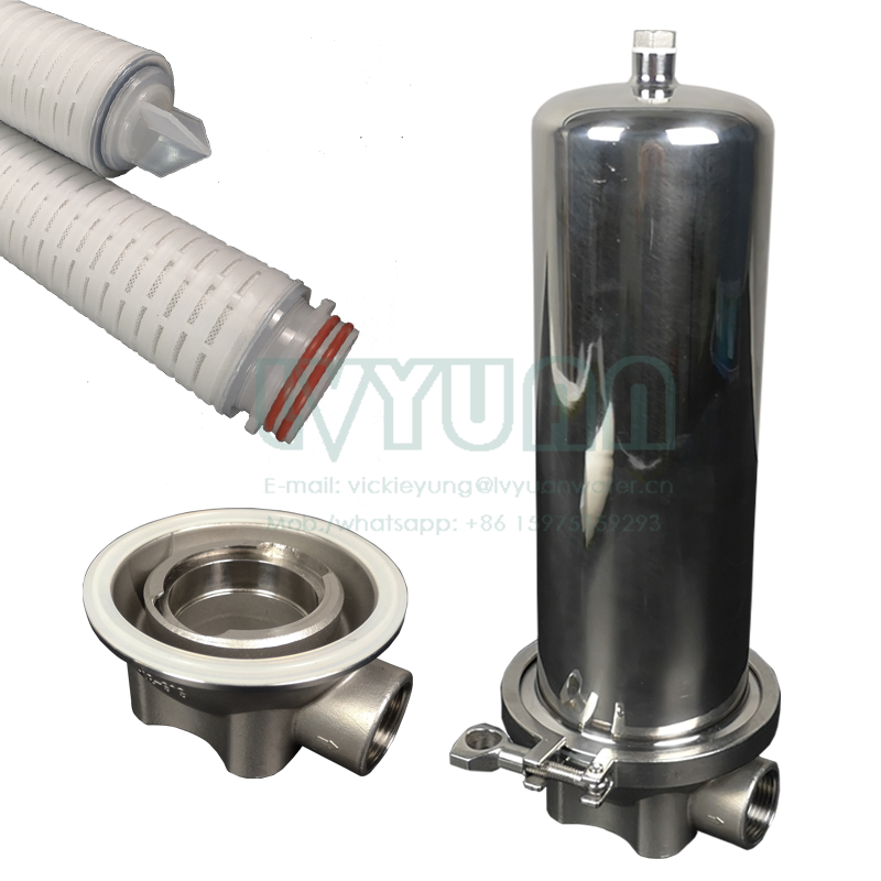 Internal thread 304/316 material stainless steel single filter housing with industrial water purifier cartridge filter 1 micron