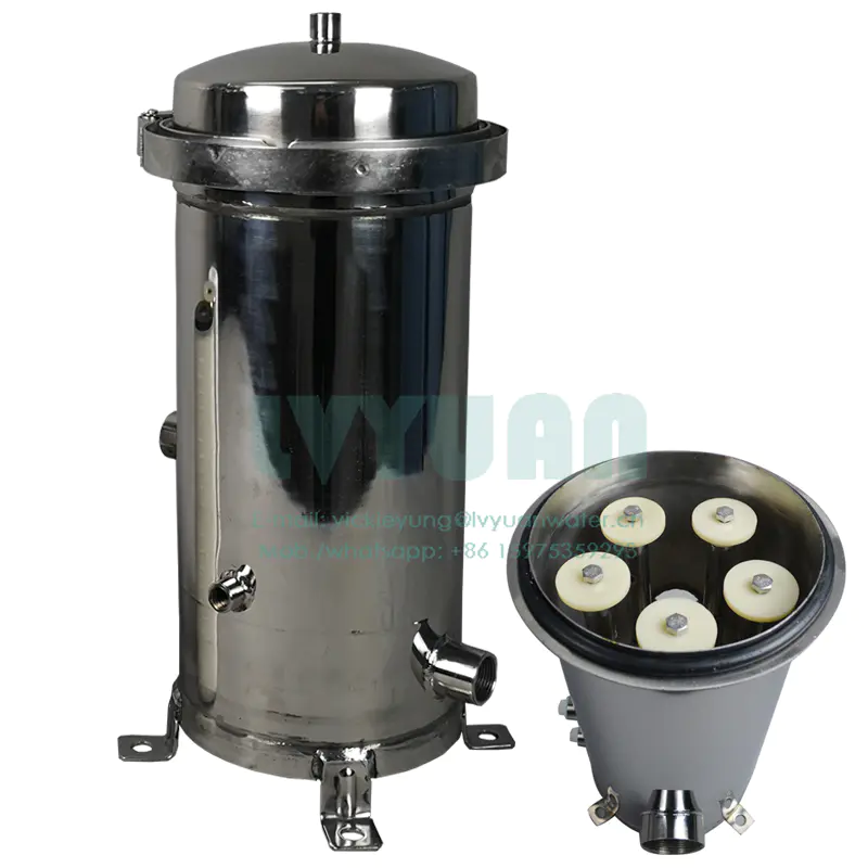 Industrial water filter SS304 316L stainless steel water filter housing for multi rounds liquid sediment water filtration