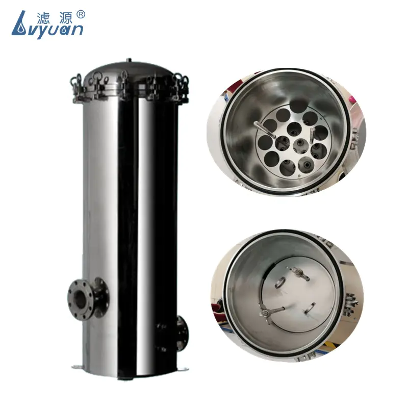 Food Grade stainless steel multi-cartridge filter Housing for Industrial water/liquid filtration