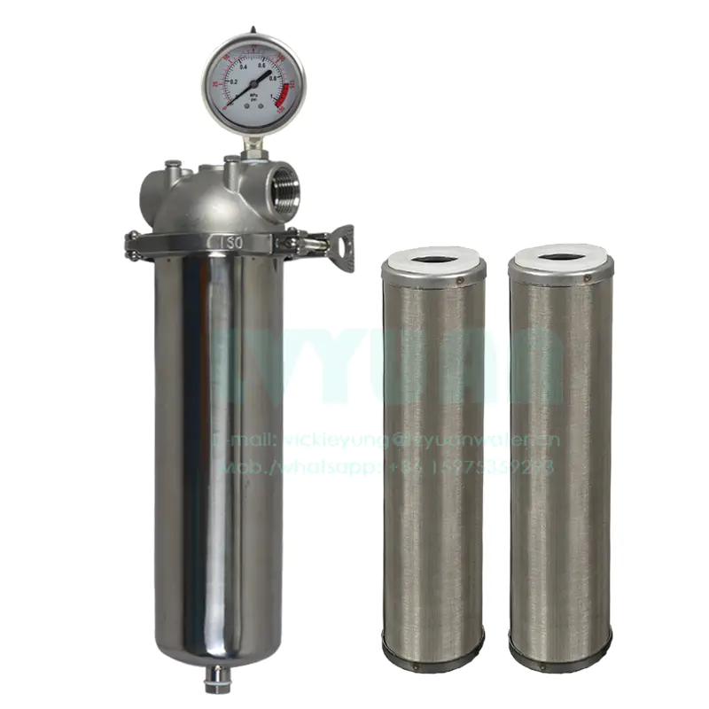 High flow rate single stainless steel 10 20 30 40 inch beverage filter housing/liquid filter housing with micro cartridge filter