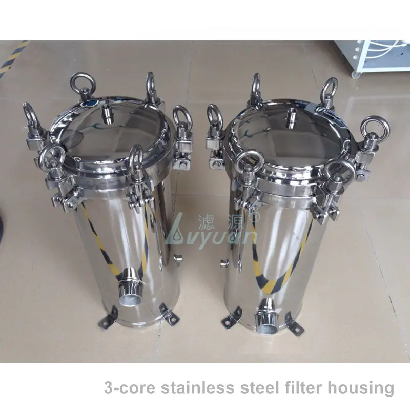Single precision water filter stainless steel 10 inch SS316 filter housing with SS 20 microns pleated cartridge filter element