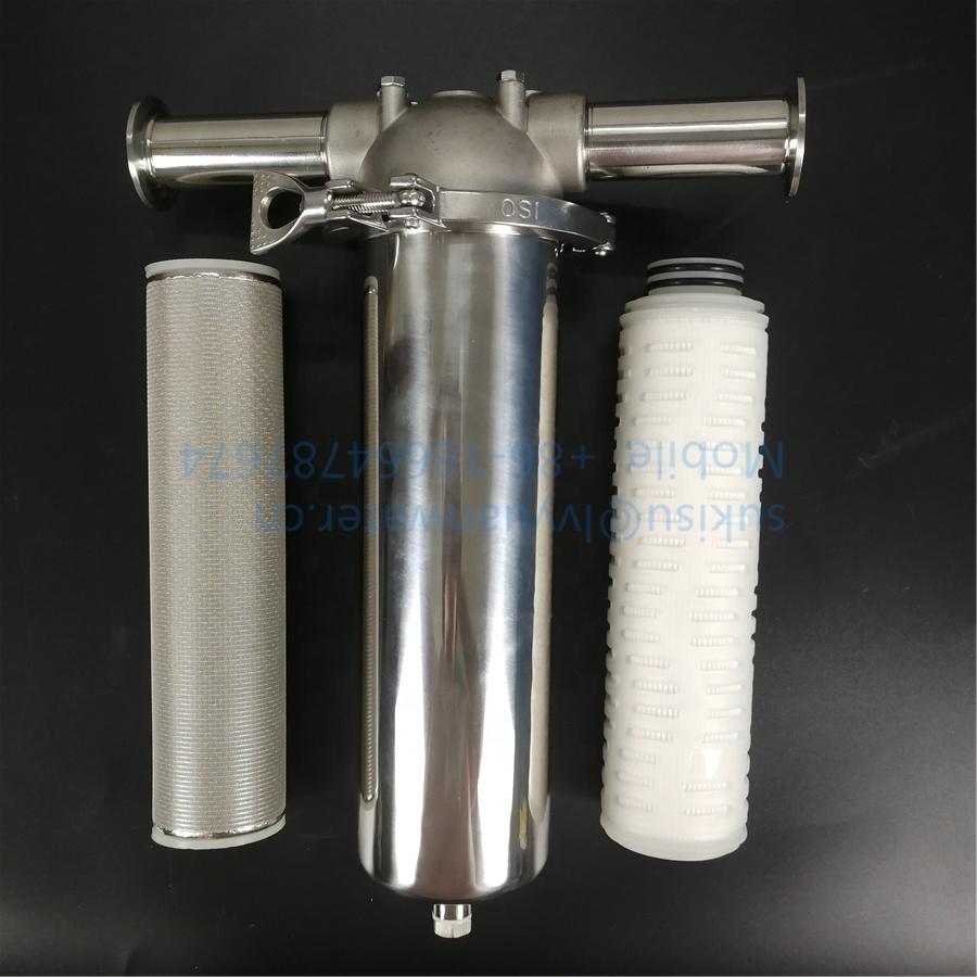 Customized Sterile Sanitary Pipe Triclamp Filter Single Cartridge Housing/Vessel for Liquid/Gas Purification Treatment