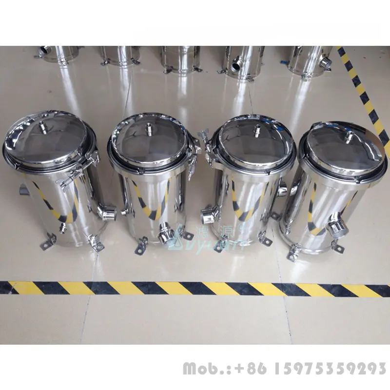 Polished design 304/316 multi SS housing 5 round filter cartridge housing for multi filter cartrige elements