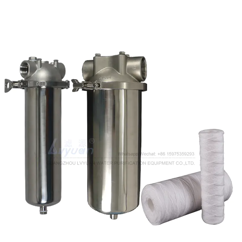 10 inch stainless steel single liquid filter housing for 5 micron pleated water filter