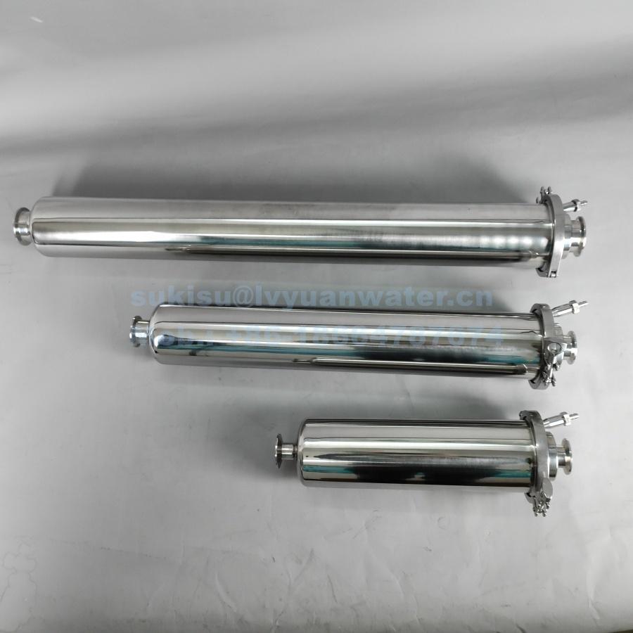Top flow T L Straight pipe type sanitary inline stainless steel filter strainer for liquids gases filtration housing system