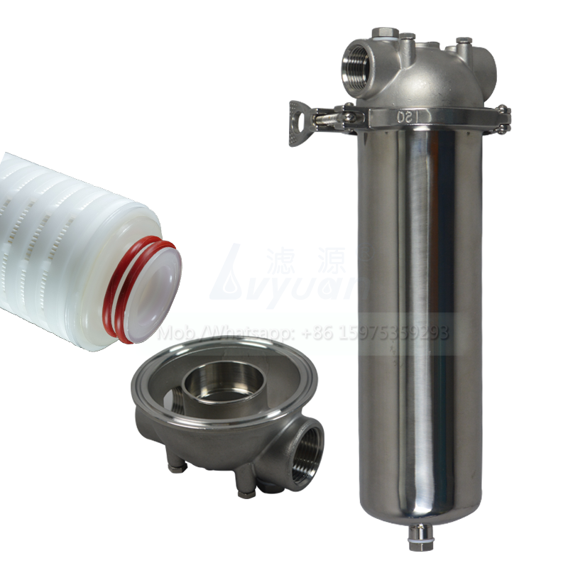 SS single one filter cartridge type 10 20 30 40 inch micron cartridge filter housing for agricultural water liquid filtration