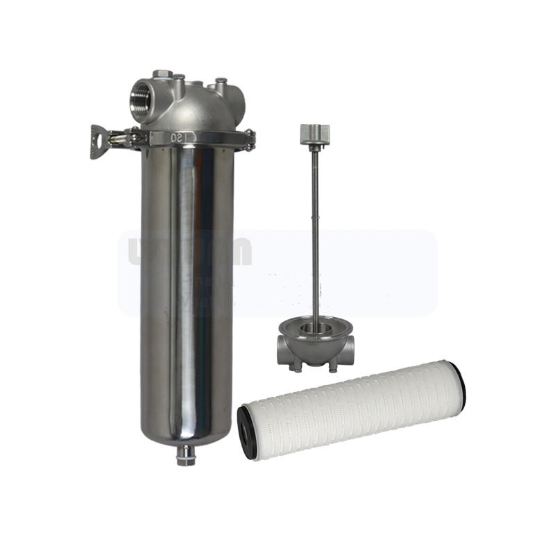 Industry water treatment stainless steel SS filter cartridge housing with single 10 20 inch pleated water filter spare parts