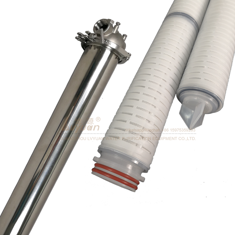Stainless steel 304/316L 20 inch water filter housing with pleated 226 PP membrane sediment pre filter 10 micron