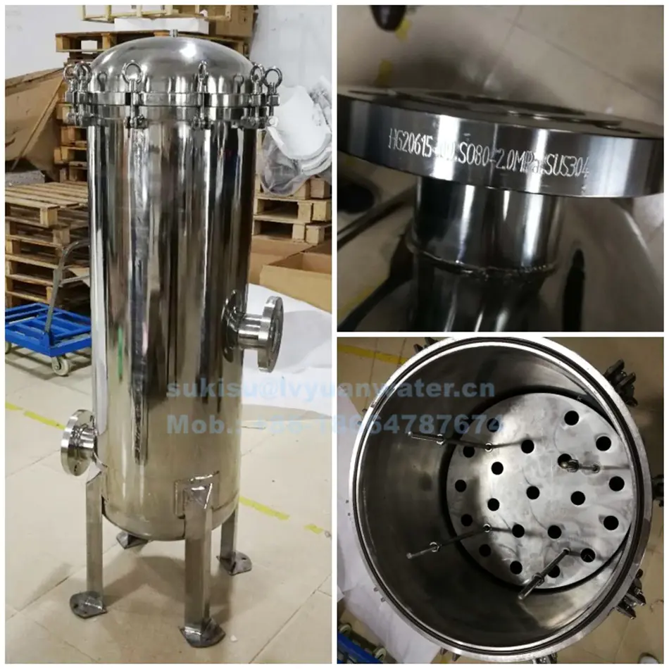 Stainless steel Cartridge water filter housing for fuel oil liquid water wine gas air purification