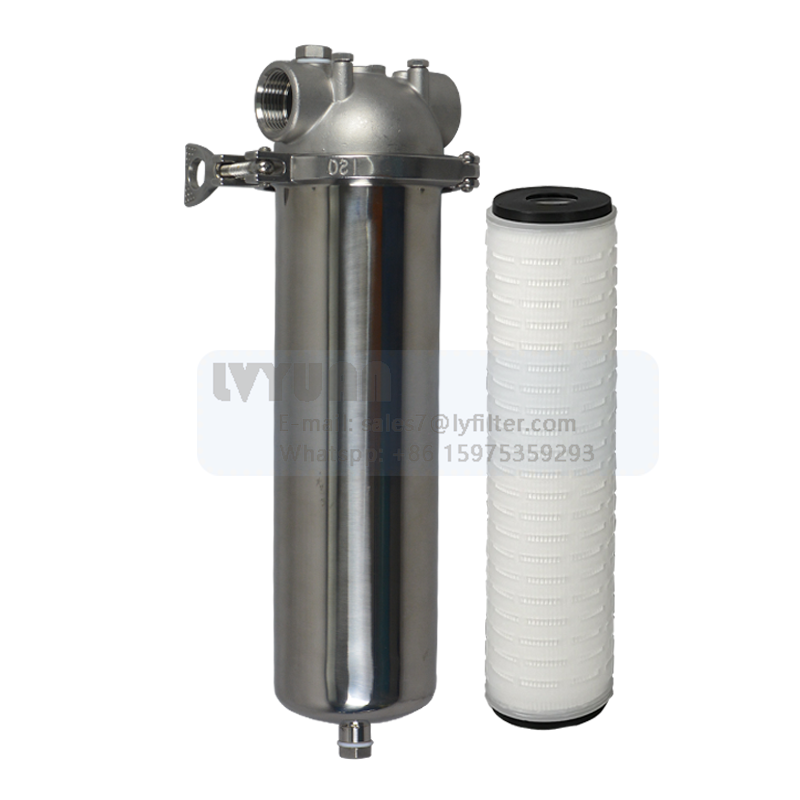 V-clamp stainless steel SS 304 filter 10 inch single liquid water filter housing for wine/beer/oil filter filtration