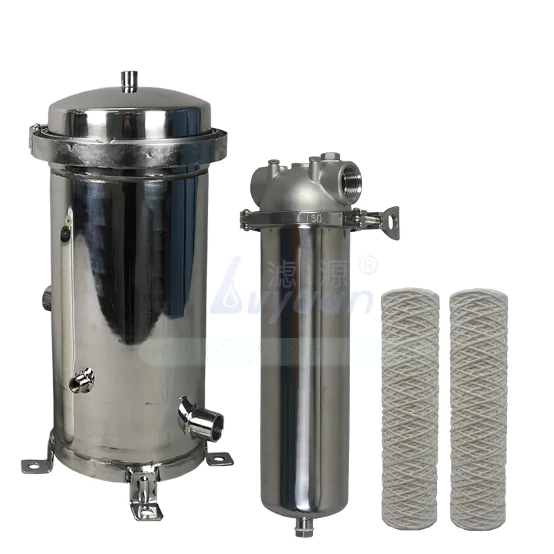 Single filter element 304 316L micro stainless steel filter housing with 10/20/30/40 inch water cartridge filter