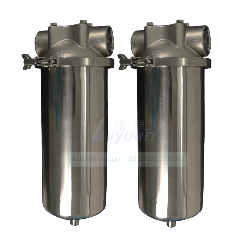 DOE double opened code stainless steel clamp 10 inch cartridge filter type 316 filter housing for oil/water treatment
