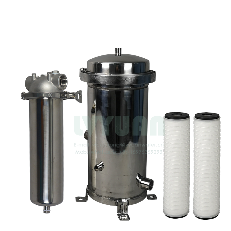 Industrial water purification stainless steel 304 316L water filter housing 10 inch with PP water filter cartridge element