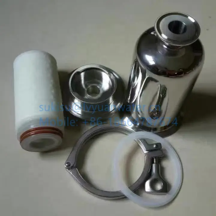 PTFE/PP/Titanium Cartridge filtration stainless steel inline filter for Air compressor and hot water treatment