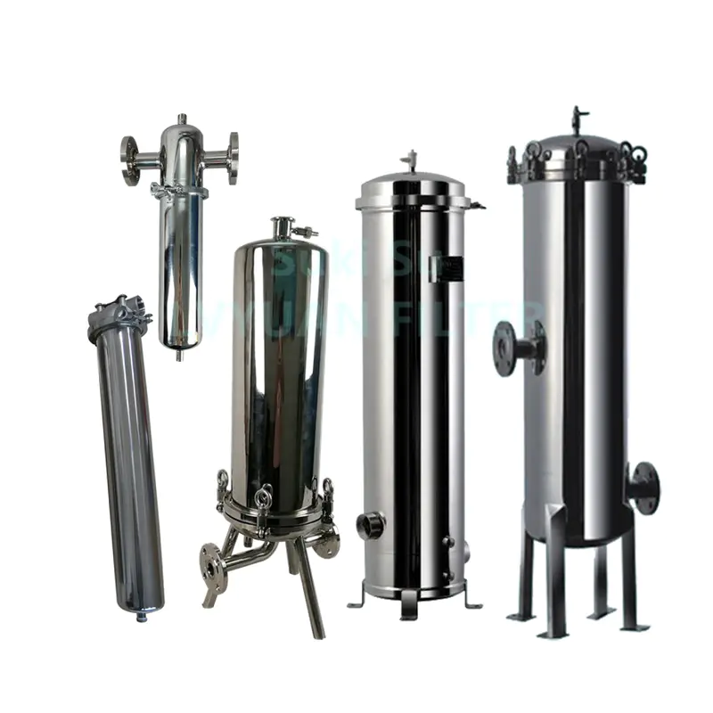 Multi Round cartridge filtration tank for cartridges filter housing SS 304 316L Single core element air liquid beer filters