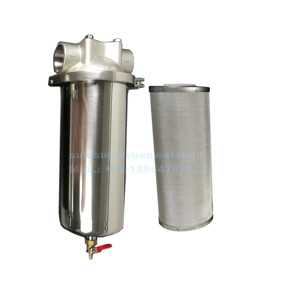 Industrial oil filter liquid filter SUS 10/20/30/40 inch 304 316L stainless steel water treatment filter housing