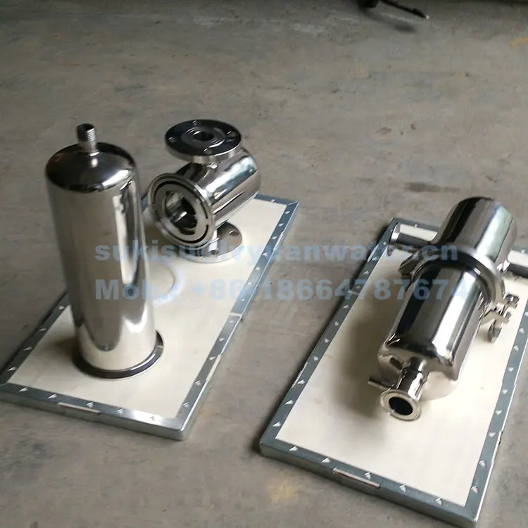 Top flow T L Straight pipe type sanitary inline stainless steel filter strainer for liquids gases filtration housing system