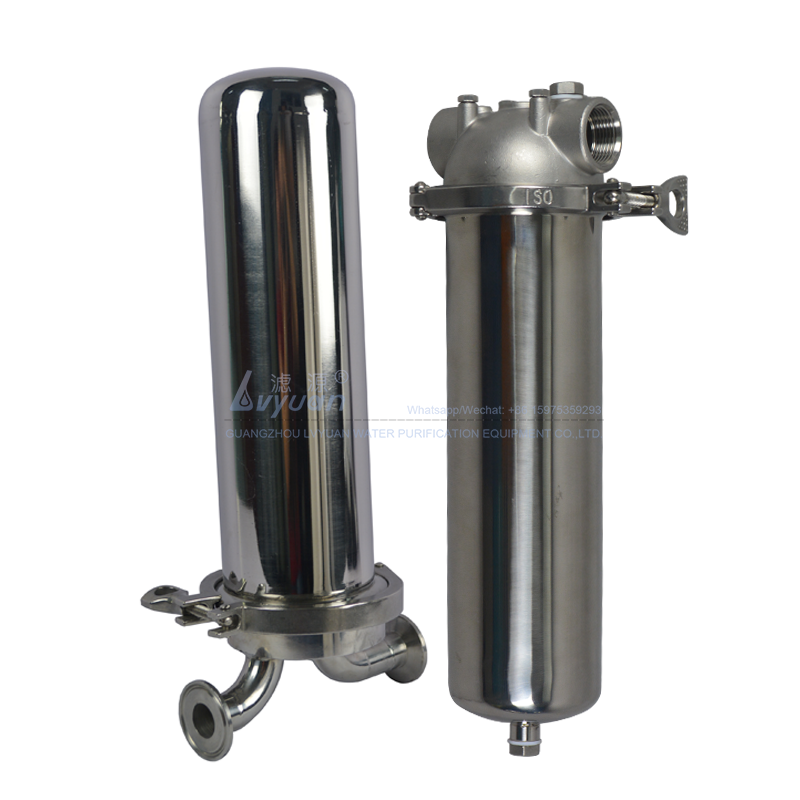 Single high pressure liquid filter stainless 304 steel high flow water filter housing for RO/desalination water treatment