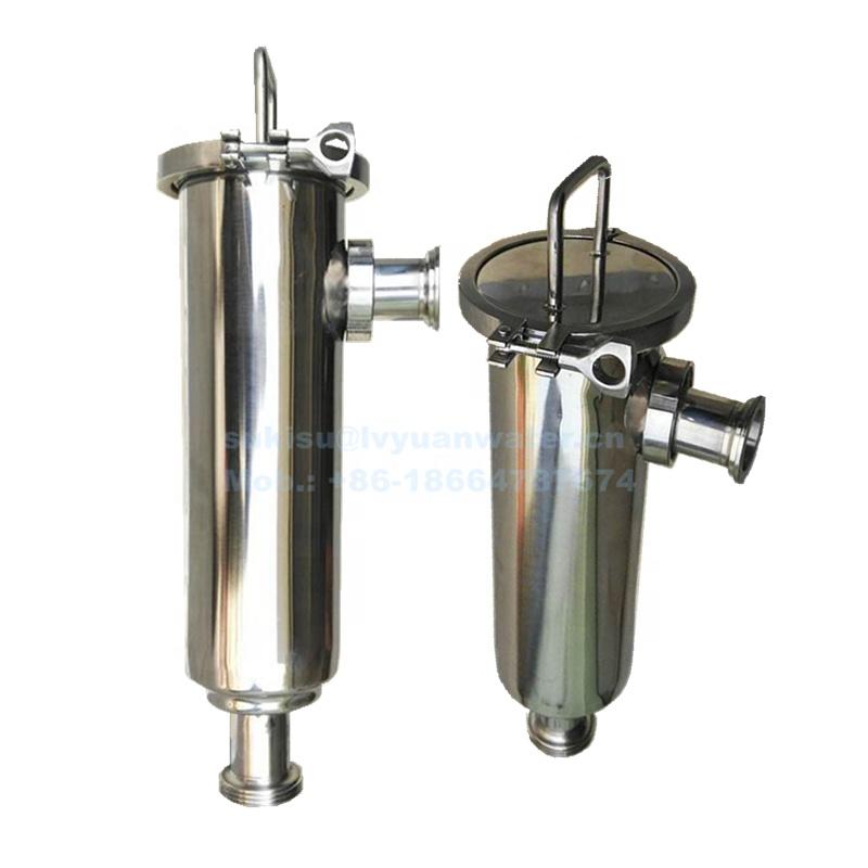 China Manufacture Custom SS 304 316L In-line Stainless Steel Inline filter housing for milk oil gas air water purification