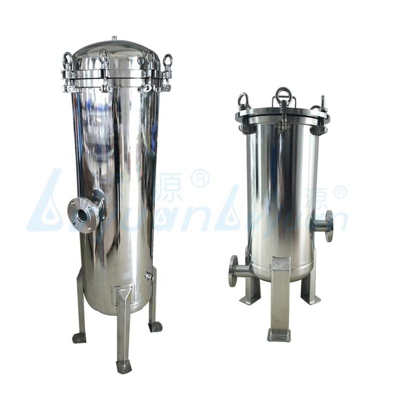 Industrial stainless steel 304 316L water filter housing with 1 5 10 micron filters liquid treatment