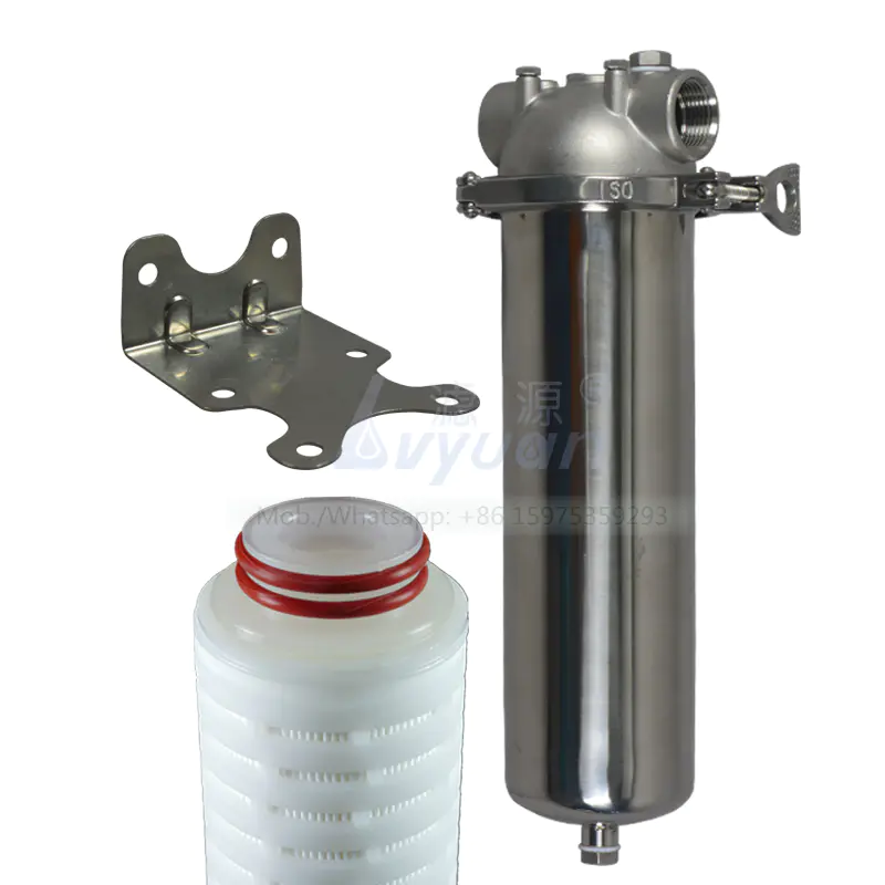 Water purification 10/20/30/40 inch cartridge filter candle type stainless steel SS304 single filter housing 222 with bracket
