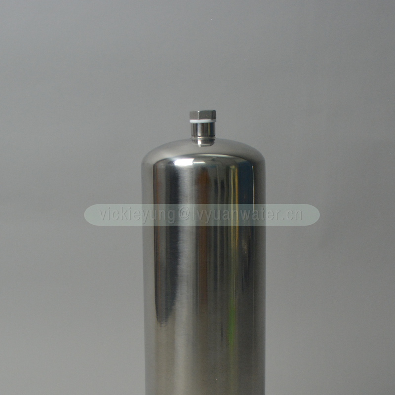 High purity liquids strainer filter stainless steel 304 316L grade 10 inch standard filter housing with oil pressure gauge