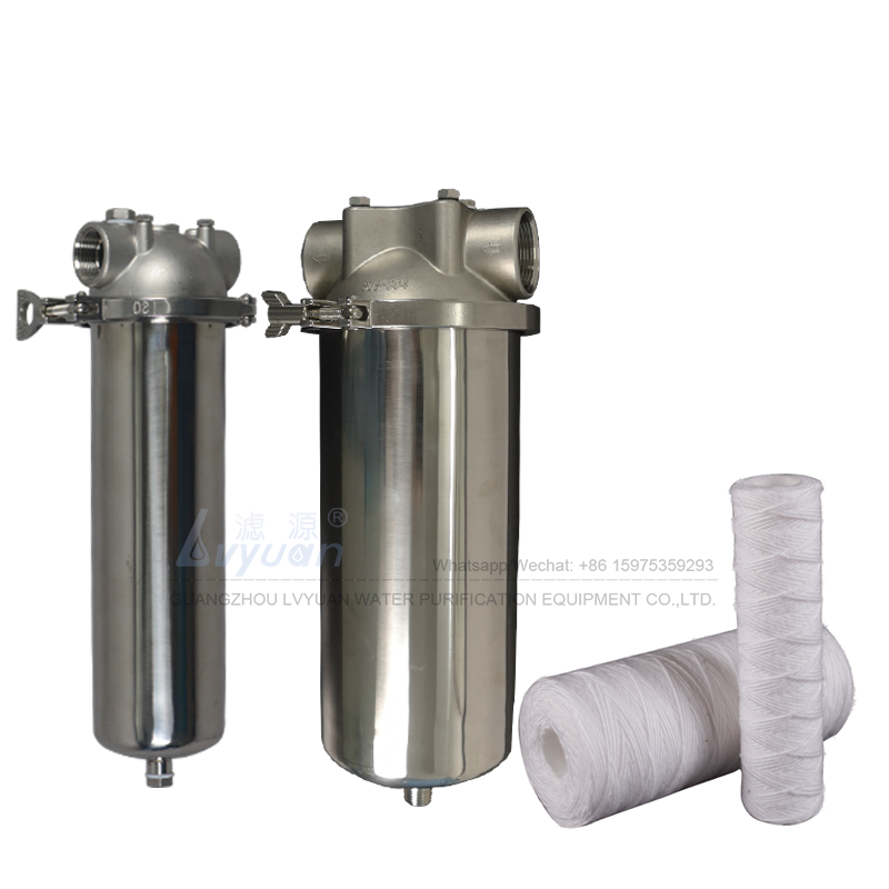 Cartridge filter type vessel 10 inch 316 stainless steel filter cartridge housing for mineral water pre purification equipment