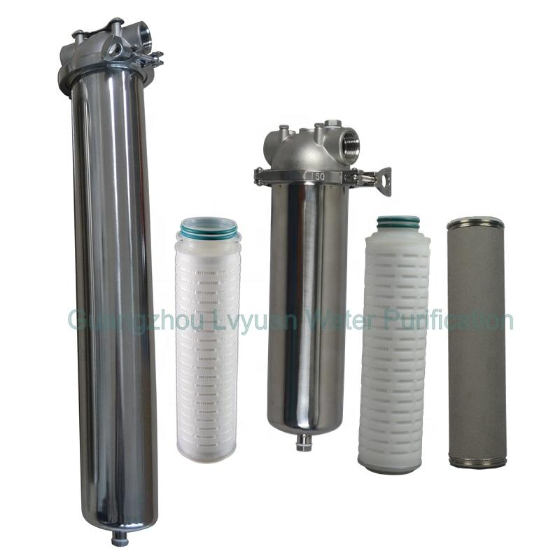 Single round core filter housing cartridge holder Stainless Steel 0.2/0.5/1/5/20 Micron water filter micropore industrial