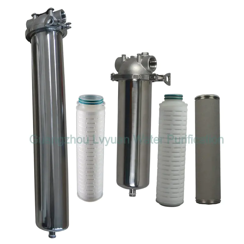 Single round core filter housing cartridge holder Stainless Steel 0.2/0.5/1/5/20 Micron water filter micropore industrial