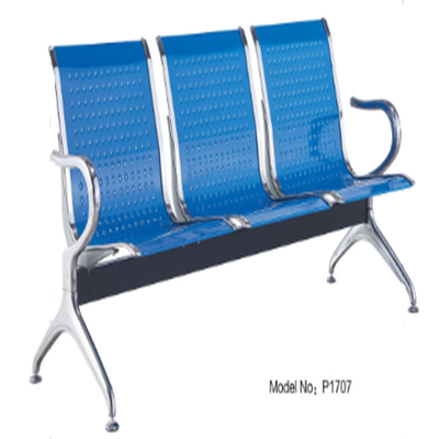 stainless steel waiting chair public seating bench metal blue color hospital waiting chair airport waiting sofa