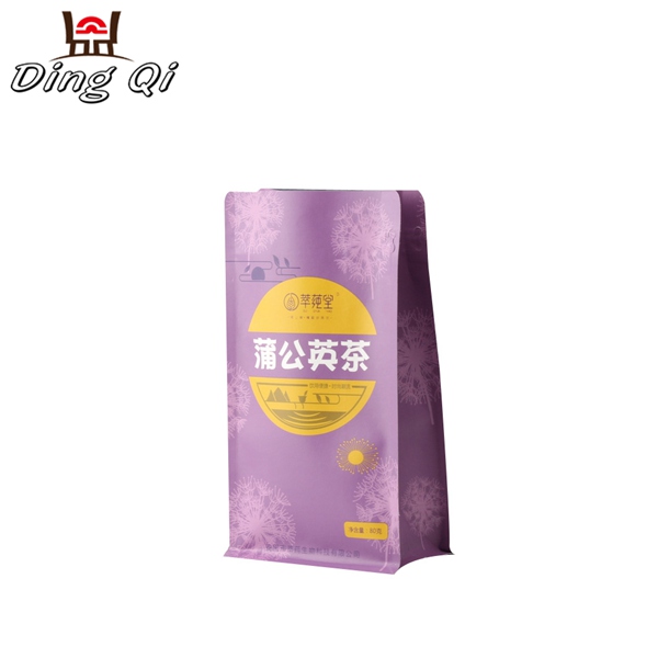 250g flat bottom plastic ziplock pouch tea bag packaging