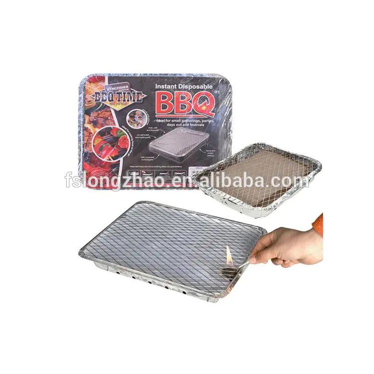 Aluminum barbecue instant grill disposable bbq grill in foil tray