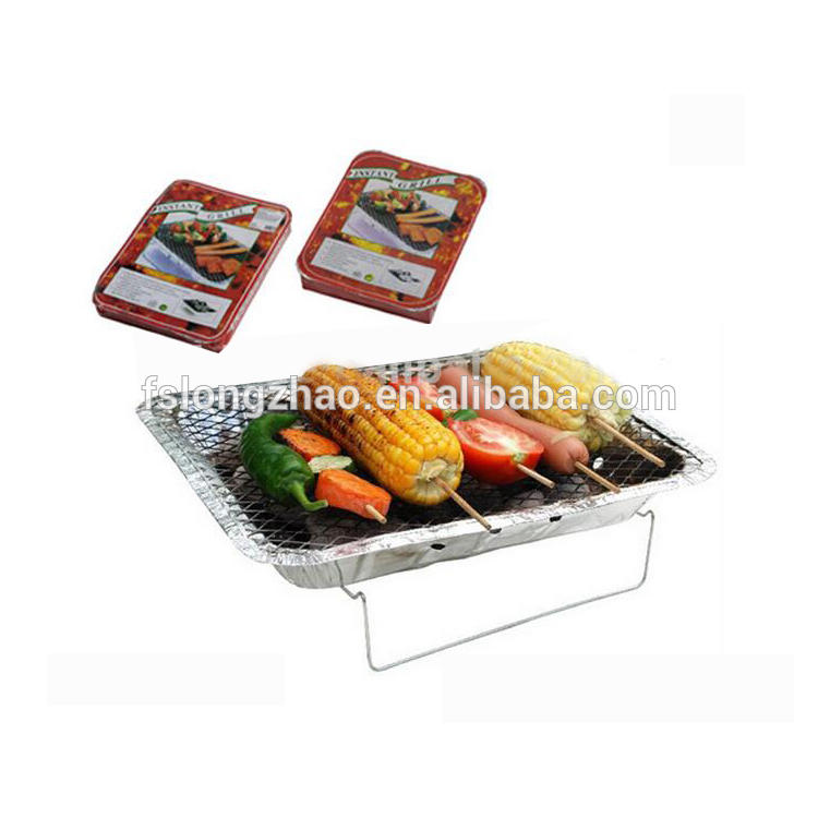Aluminum barbecue instant grill disposable bbq grill in foil tray