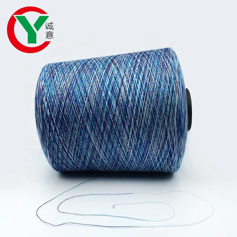 100%Polyester Space dyed cotton polyester blended knitting yarn for socks