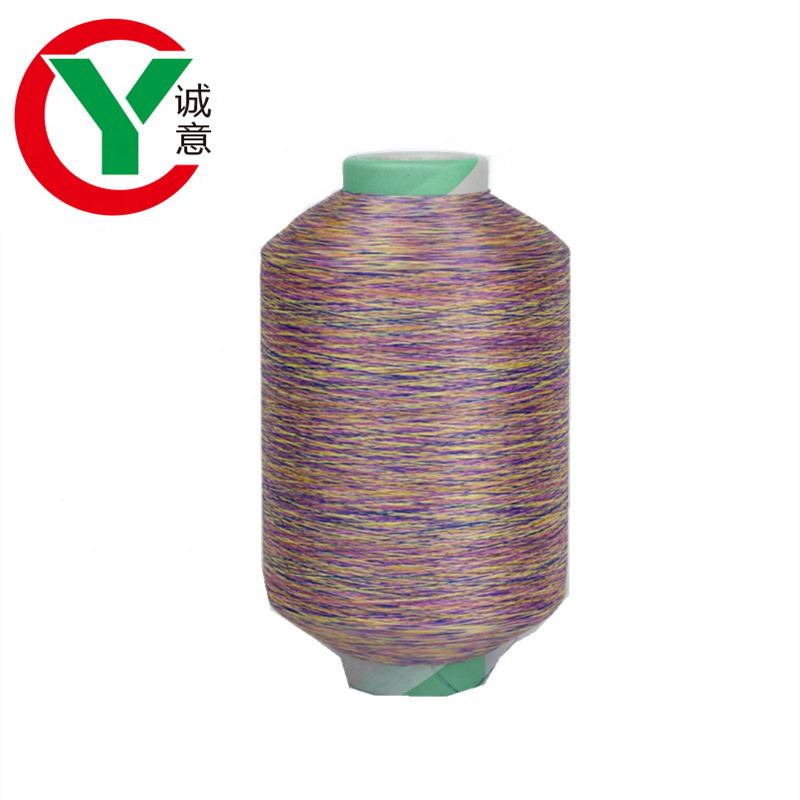 Hot Sale Colorful FDY/DTY Space Dyed Melange Polyester Yarn For Weaving